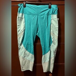 AVIA Teal Colorblock Leggings with Pockets | XXL / 2X